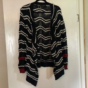 Desigual Cashel Stripe Cardigan Knit Medium Waterfall